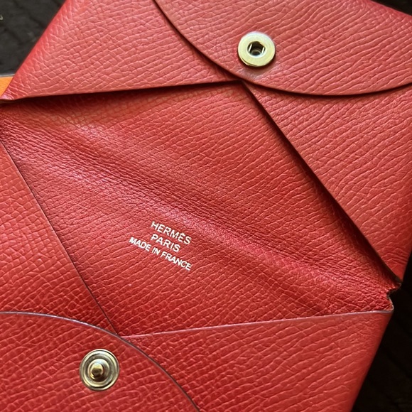 Hermes Veau Epsom leather card case w/box - Picture 5 of 6